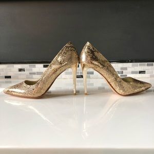 Dune London gold snake print hesls